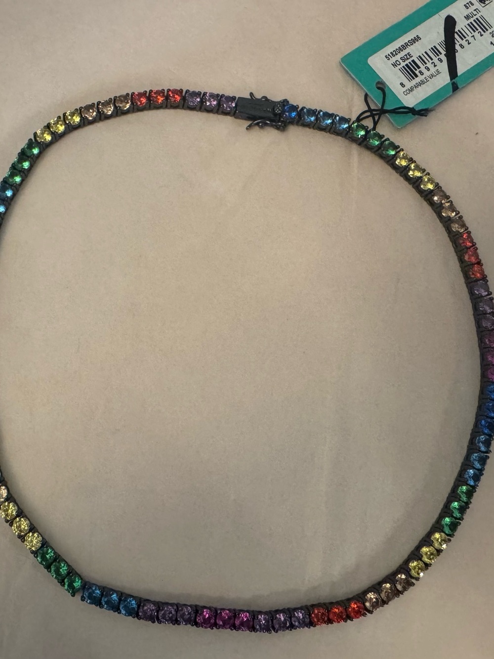 Kurt Geiger Silverstone Plate Zirconia Tennis Necklace - Picture 3 of 11